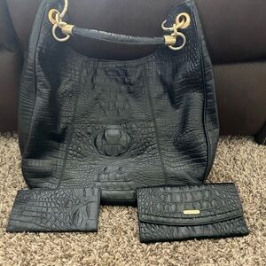 Black Brahmin Purse, Wallet and Checkbook set